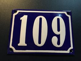 hausnummer 109 aus email/antik/sammeln
