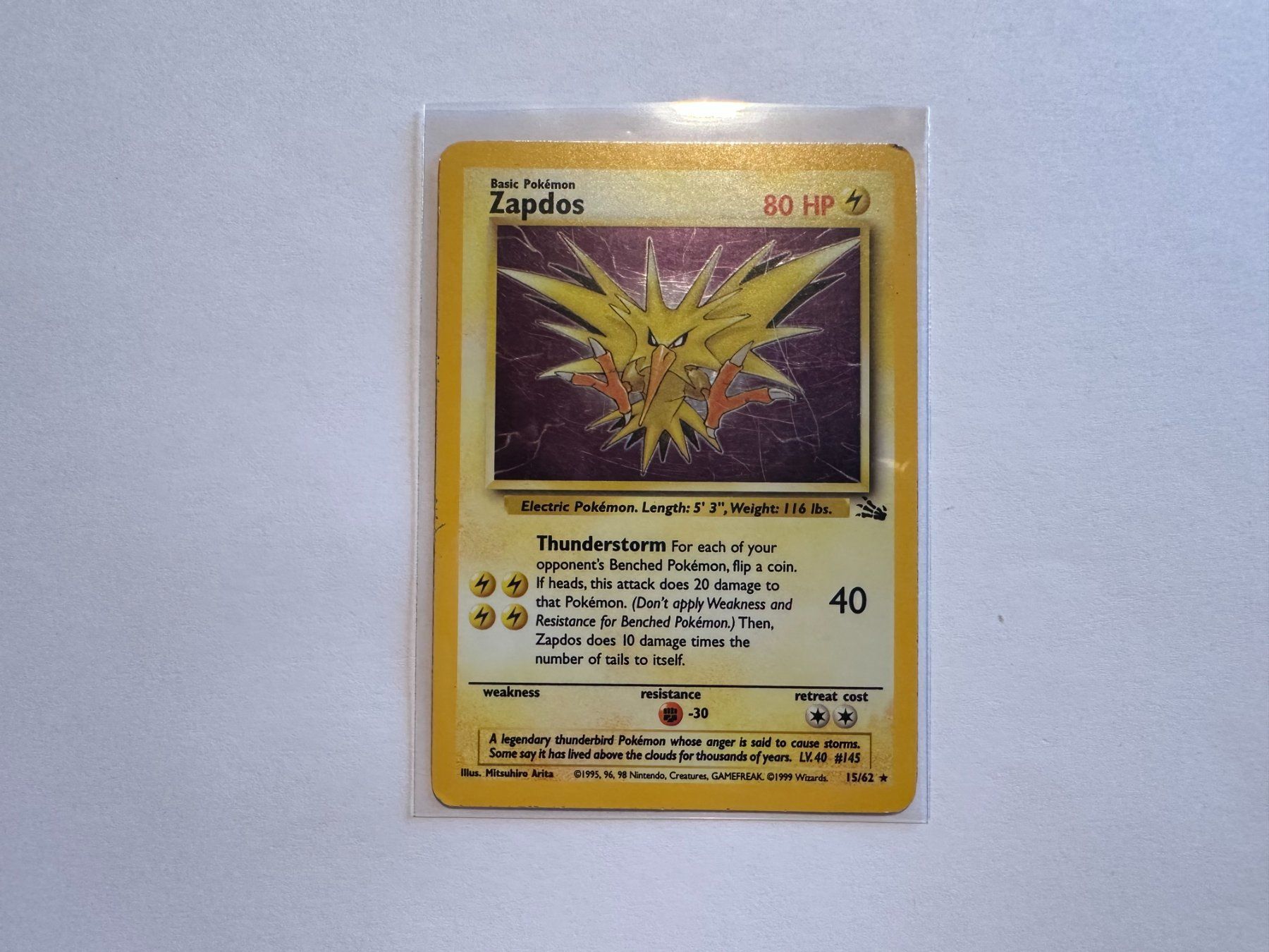 Pokémon Carte collezionabili: Zapdos holo Fossil EN – Usato da Hagendorn venduto da Pokecollectorch