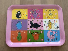 Tablett Barbapapa Motiv ca 43x32cm pink gebraucht