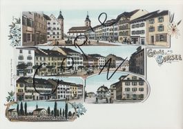 Gruss aus Sursee - (Top AK Lithoansicht um 1900 im Form. A4)
