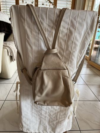 Lederrucksack, beige