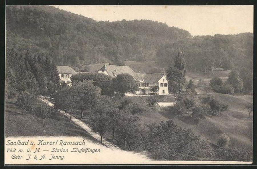 Cartoline postali: Soolbad und Kurort Ramsach, gelaufen 1908 – Usato da Frauenfeld venduto da POML