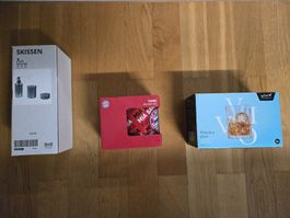 Ikea Skissen Bad-Set + FC Bayern Tasse + Whisky Gläser