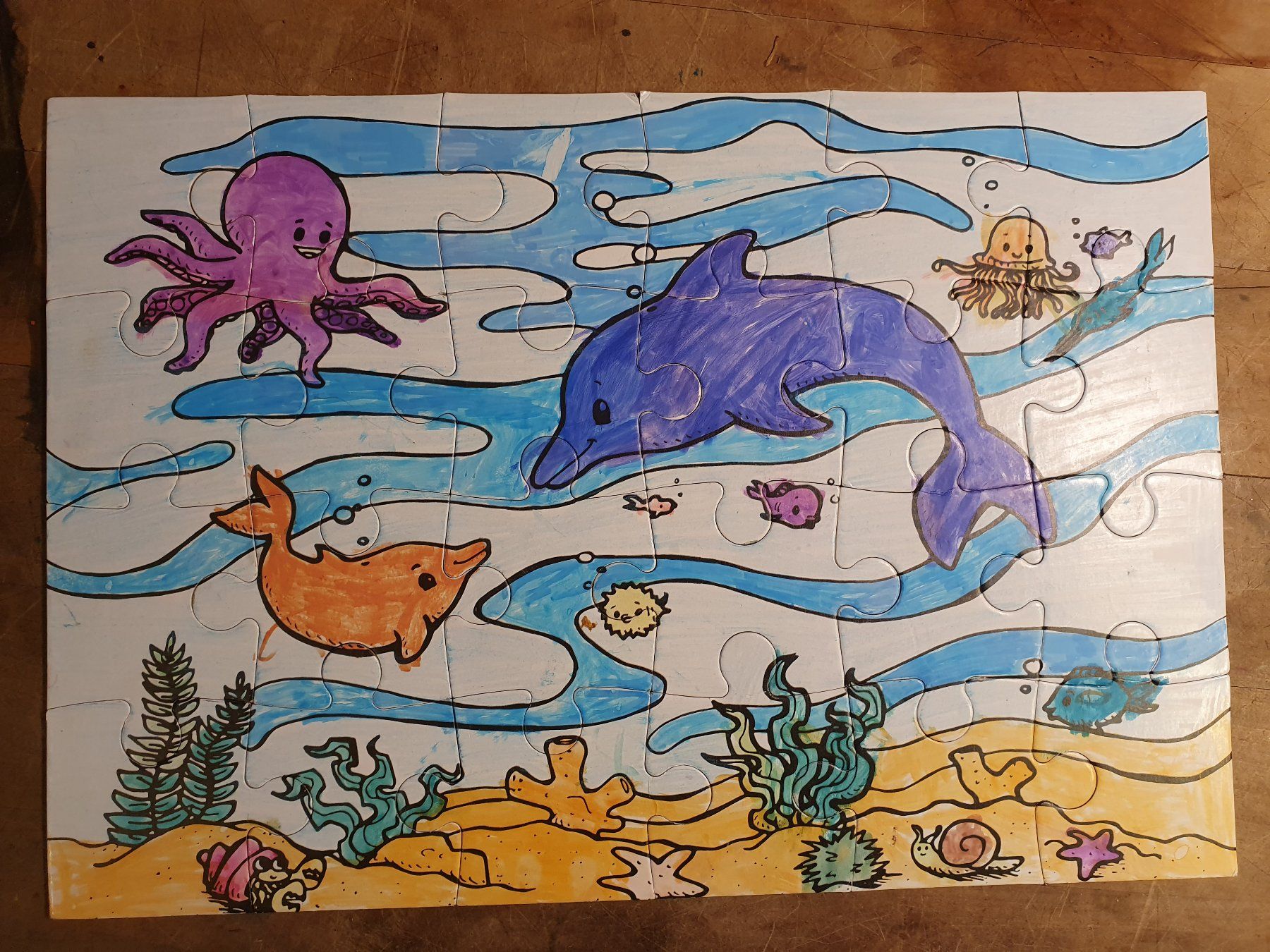 Puzzles: Kinderpuzzle 24 Teilig ausgemalt – Gebraucht aus Zürich von loosebone