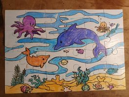 Kinderpuzzle 24 Teilig ausgemalt