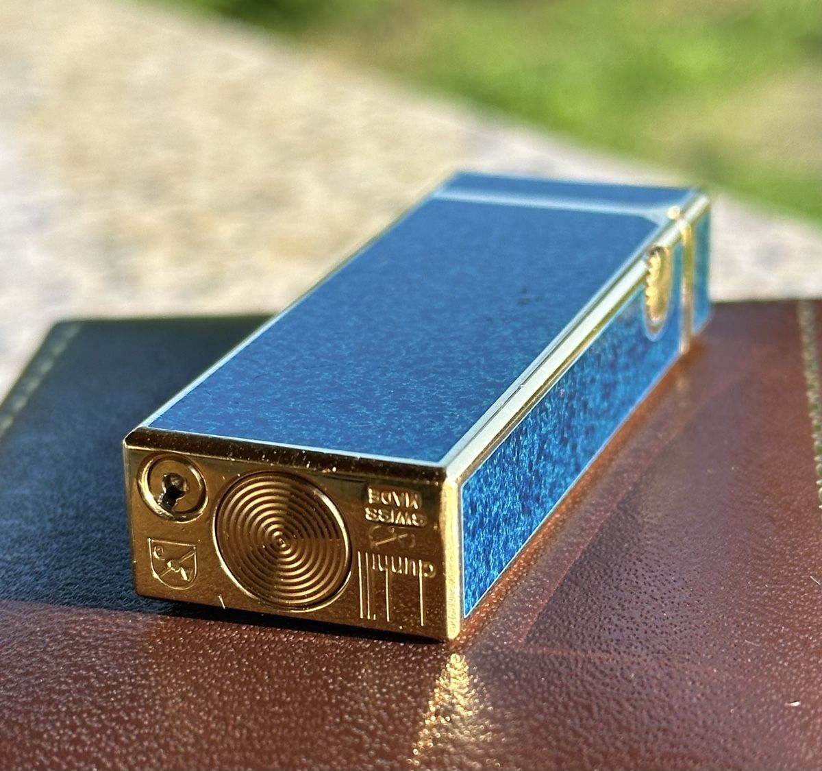 Dunhill Accendini: Dunhill Rollagas Blue Marble Gold-Plated, Pristine Condition – Nuovo (secondo la descrizione) da Zürich venduto da RatsTreasure 6