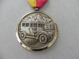 Medaille Auto Oldtimer Renault 1910 Hergestellt Jahr 1979
