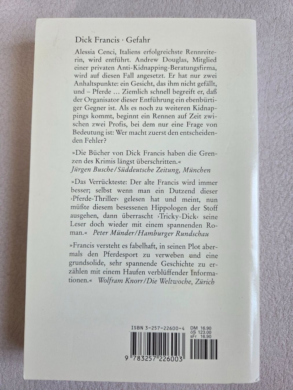 Libri: Dick Francis - Gefahr – Usato da Bergdietikon venduto da Tanne_10 1