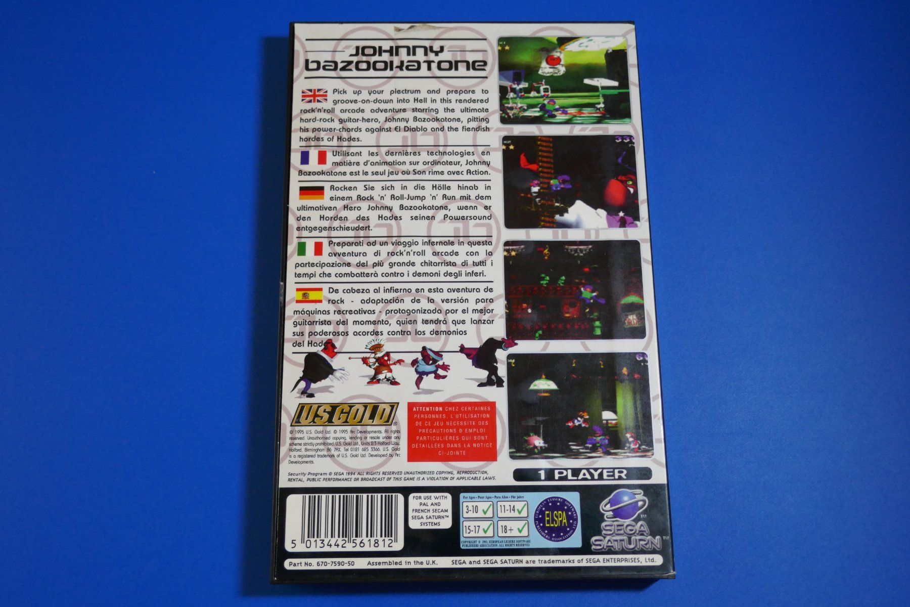 Sega Giochi: Johnny Bazookatone - Sega Saturn – Usato da Vuarrens venduto da Espace-Retro 3