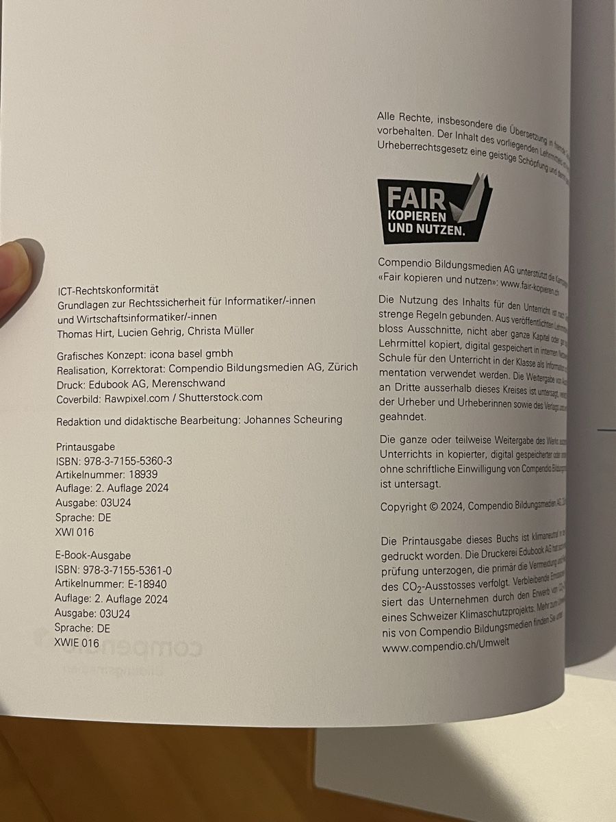 Libri: ICT-Rechtskonformität & Informationssicherheitshandbuch HSLU – Nuovo (secondo la descrizione) da Zürich venduto da vintage_for_you 2