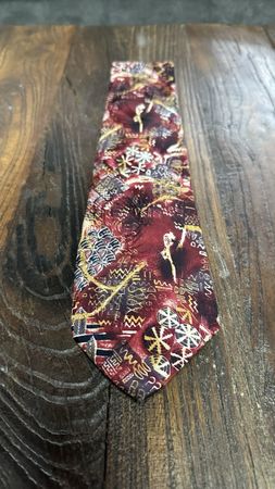 Seidenkrawatte Paolo Gucci rot gold braun Muster