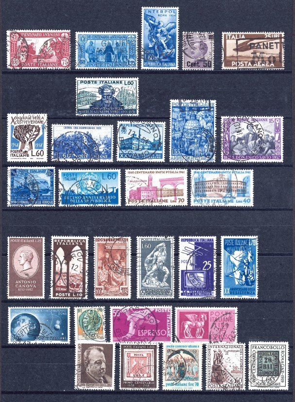 Alle Briefmarken: 2 Albumseiten Italien – Gebraucht aus Bellach von qsearch