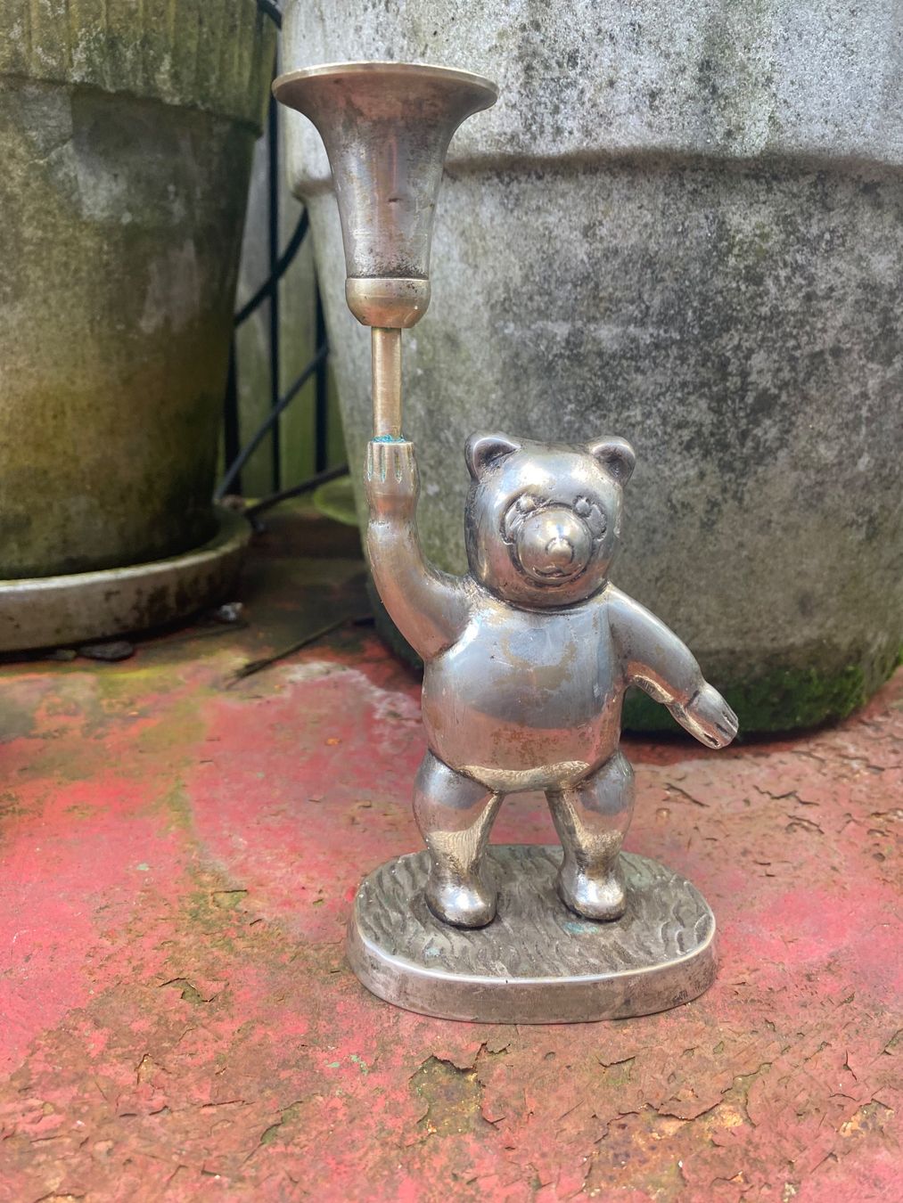 Portacandele: Seltener Kerzenständer Bär versilbert Teddy Bear – Usato da solothurn venduto da soko75 8