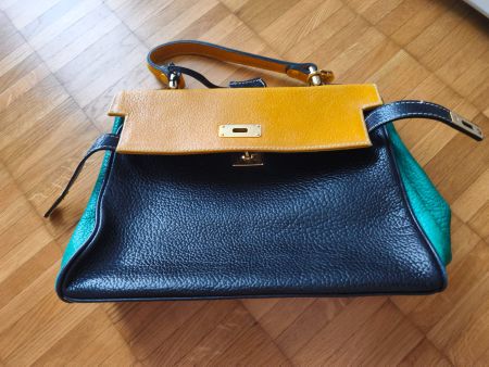 Damen Handtasche gelb/grün/schwarz Farbig