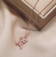 Süsse Rosé Halskette Bärli mit Zirkonia  Steinchen besetzt