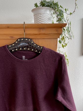 H&M | Herren Baumwoll-Longsleeve | Gr. S/M | Bordeaux