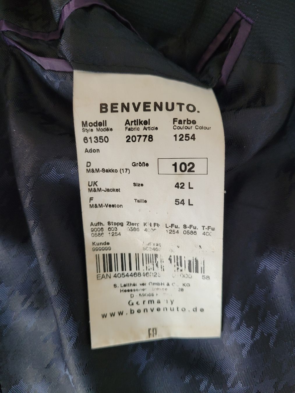 Giacche: Benvenuto Jacket (Grösse 54) – Usato da Luzern venduto da Drsnoeggels 3