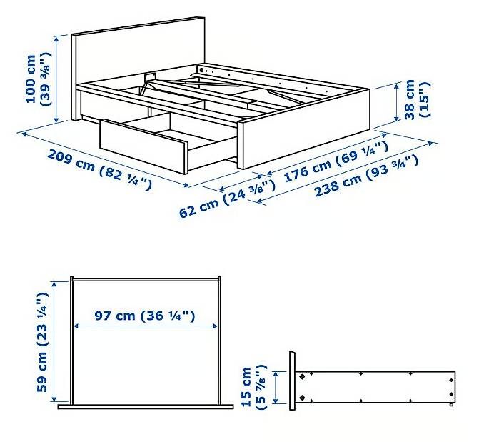 Letti: Lit Complet IKEA Malm avec matelas Epeda – Usato da Mont-sur-Lausanne venduto da rmel 1
