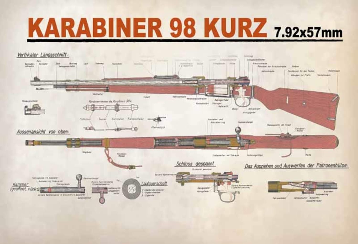 Insegne: Blechschild-KARABINER 98-kurz – Nuovo e nell'imballaggio originale da Rupperswil venduto da big-one-sale