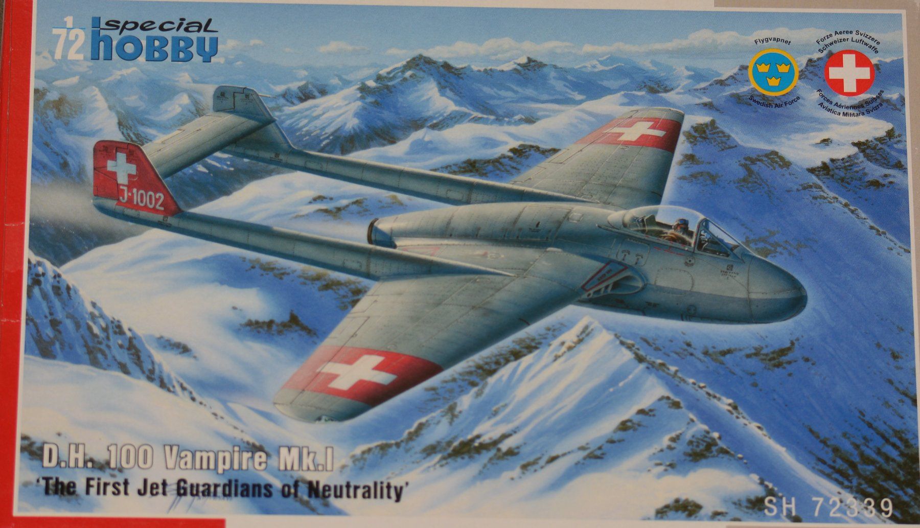 Kit di modellismo & Modellini statici: Bausatz DH-100 Vampire Mk.I, 1/72 – Nuovo e nell'imballaggio originale da Basel venduto da Dogana