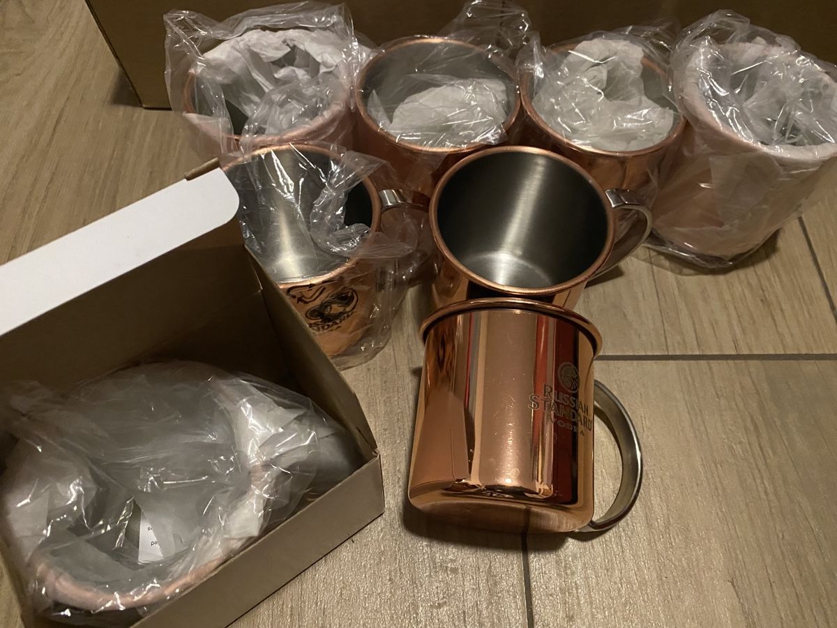 Bevande alcoliche: 8 x Kupferbecher Moscow Mule – Nuovo e nell'imballaggio originale da Wengen venduto da rotstock1696 2