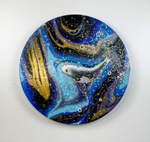 Acryl-Flüssigmalerei, kreisförmig