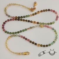 ZierlicheTurmalin Halskette - Wickelarmband Unikat vergoldet