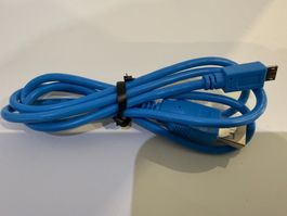 USB-Kabel, USB-A auf USB-Micro, 1m, Blau - NEU