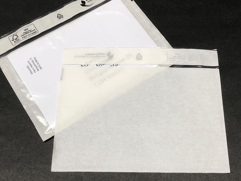 Lieferscheintaschen Transparent 25 Stück - Selbstklebende Versandtaschen 24x18 Cm | Dokumententaschen Wasserfest