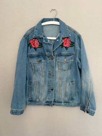 Jeansjacke mit Rosen, Size S
