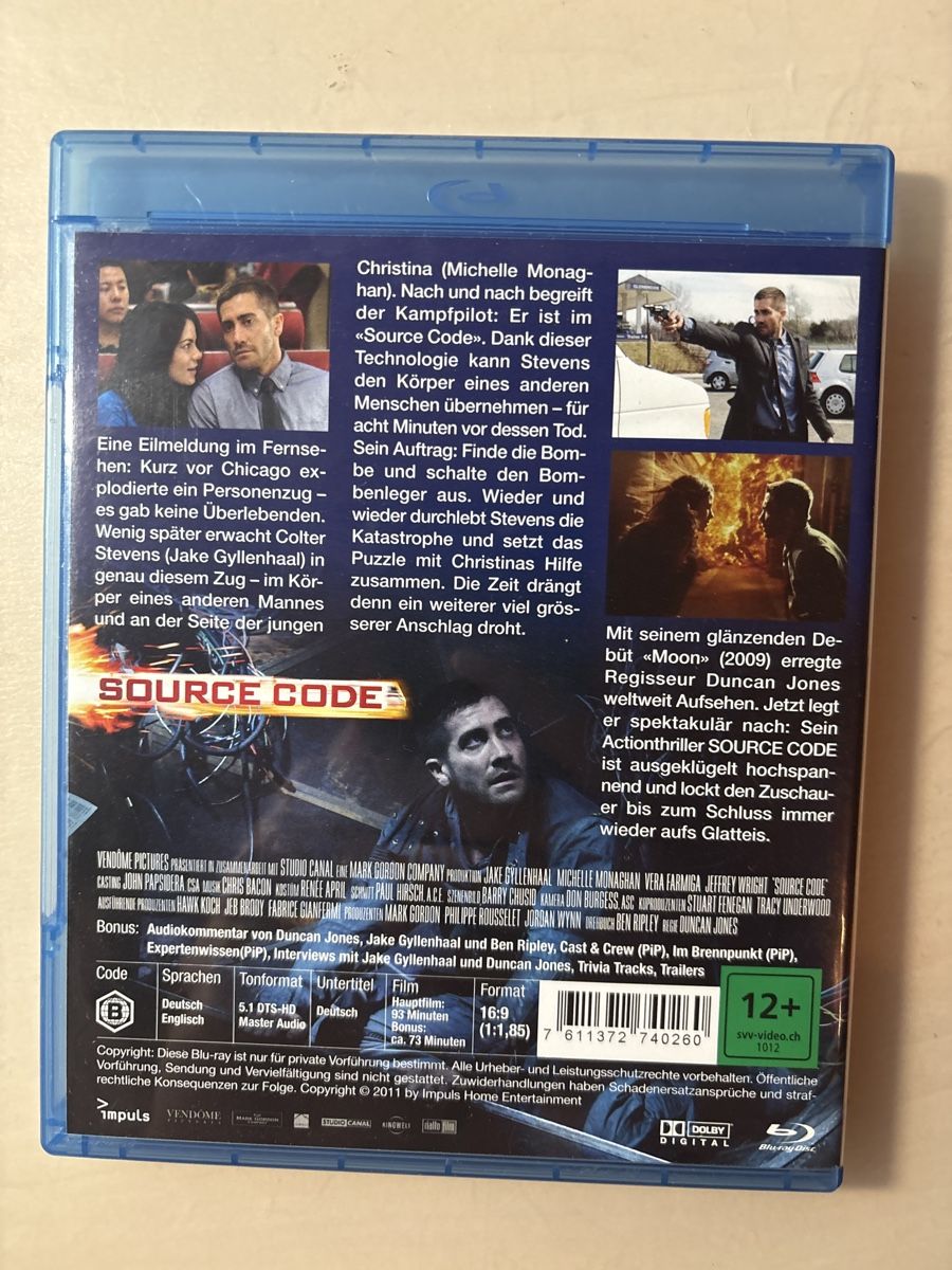 Tutti i DVDs: Source Code - Blu-ray - Science Fiction Film Top Zustand – Usato da Ruswil venduto da Slivio_ 1