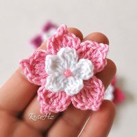 Gehäkelte Blumen 1.Stück Baumwolle