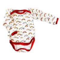 Langarm Body mit Regenbogen 74/80 - NEU