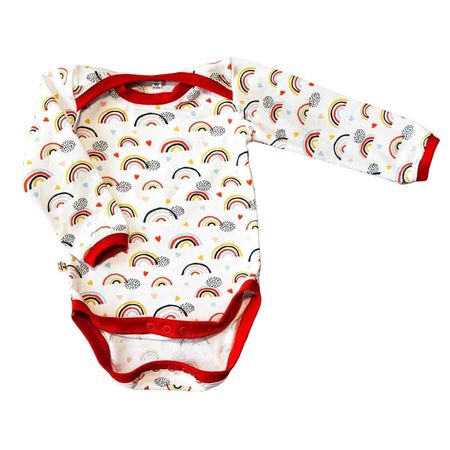 Langarm Body mit Regenbogen 74/80 - NEU