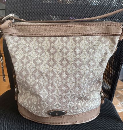 Fossil Tasche, Gross, Beige - Vintage. Kostenlose Versand.