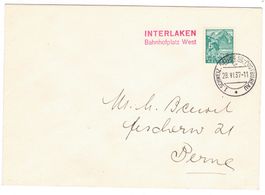 Lettre de Interlaken BPA A50 pour Berne le 28.VI.37
