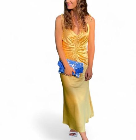 Kleid Collectif mon Amour gelb Seidenoptik Gr. S NEUWERTIG