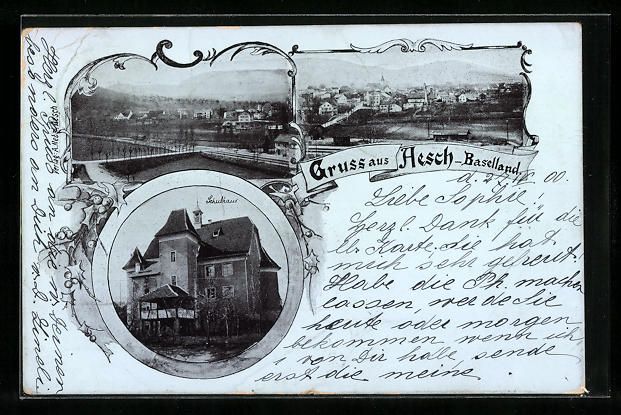Cartes postales: AK Aesch, Schulhaus, Gesamtansicht, 1900 – D'occasion à Berlin par bartko-reher