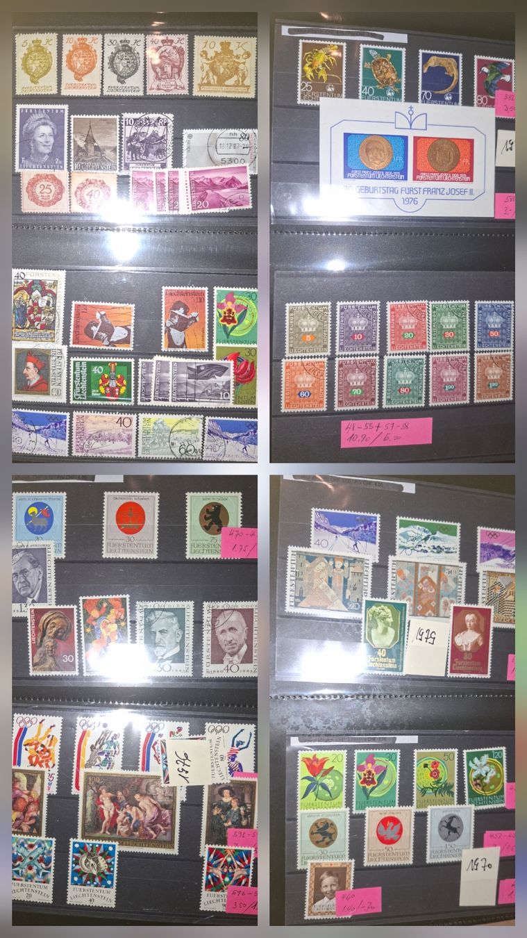 Tutti i francobolli: Briefmarkensammlung Liechtenstein Div. Marken / Briefe  – Usato da Balgach venduto da SIMEON27