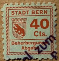 Fiskalmarke Stadt Bern 40 Cts Beherbergungsabgabe /-taxe