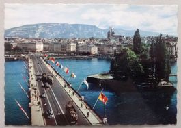 Genève - Ile Rousseau et Pont du Mt-Blanc