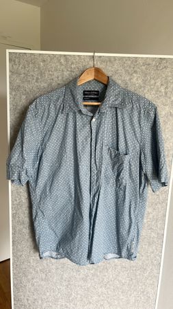 Marc O Polo Kurzarmhemd Grösse L 43/44 blau gemustert