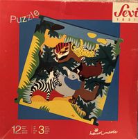 Sevi Puzzle Tiere Dschungel Holz 12 Teile ab 3 Jahre