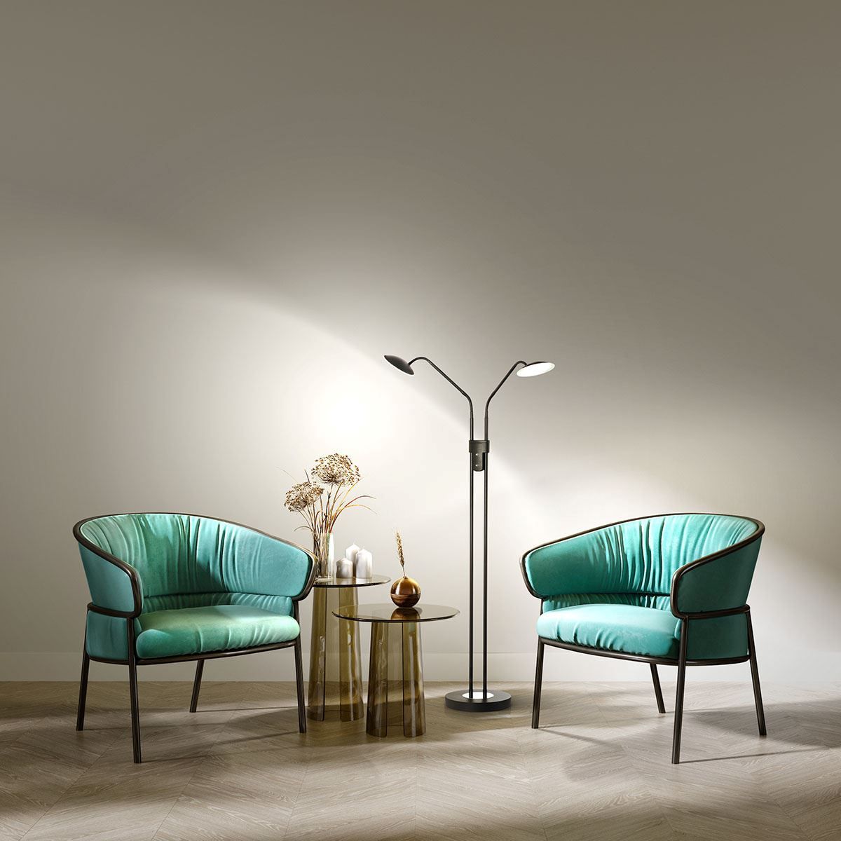 Lampen: LED Stehleuchte, 2 Strahler, 135 cm Höhe – Neu (gemäss Beschreibung) aus Kreuzlingen von Smart-Light 1