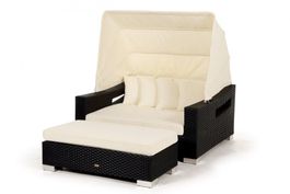 Rattan Liege mit Bank