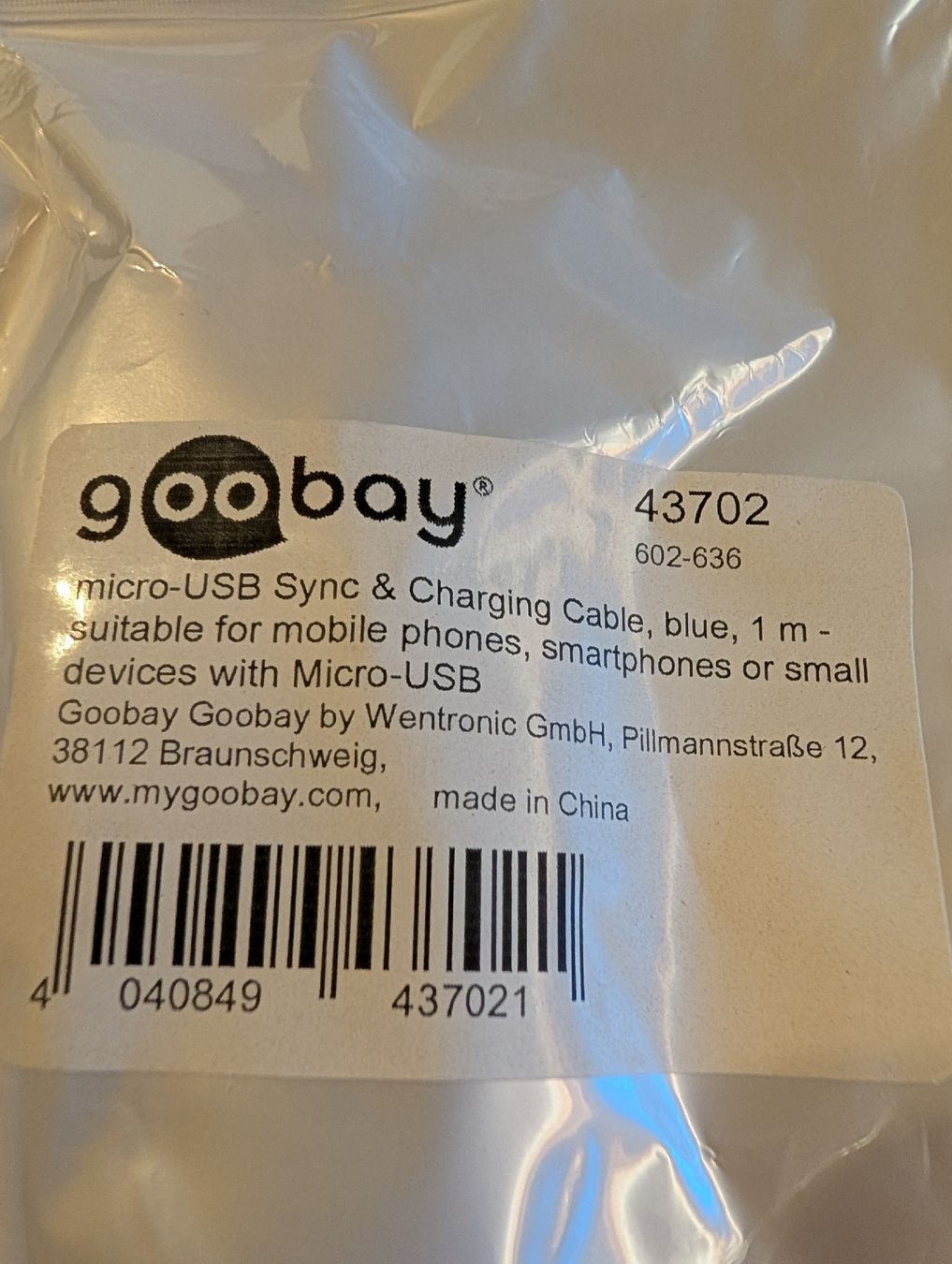 Cavi: 13x Goobay Micro USB Lade- und Synchronisationskabel, 1 m – Nuovo e nell'imballaggio originale da Oberwil-Lieli venduto da stefim 2
