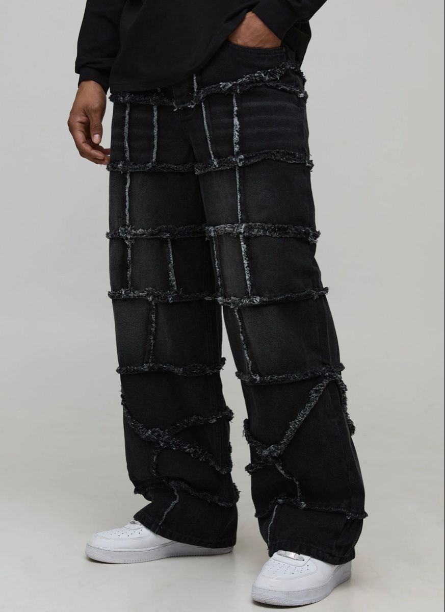 Jeans: Black Patchwork Baggy Jeans – Nuovo e nell'imballaggio originale da Thayngen venduto da Mikelitelio