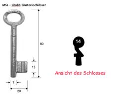 MSL Chubb Schlüssel zu Einsteckschloss, Nr. 14