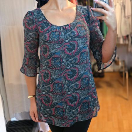 Orsay Longbluse Paisley Gr. M 3/4 Trompetenärmel
