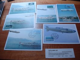 Satz Maximumkarten "Zeppelin-fahrten" 2003, Sonderflug Luzer